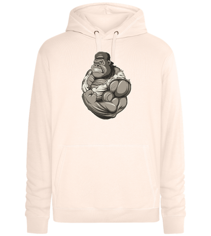 Flexing Gorilla Design - Premium unisex hoodie_LIGHT PEACH ROSE_front