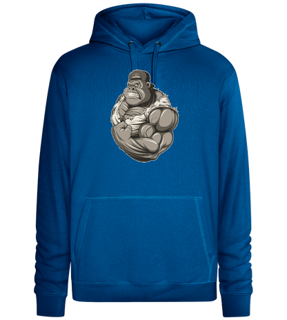 Flexing Gorilla Design - Premium unisex hoodie_ROYAL_front