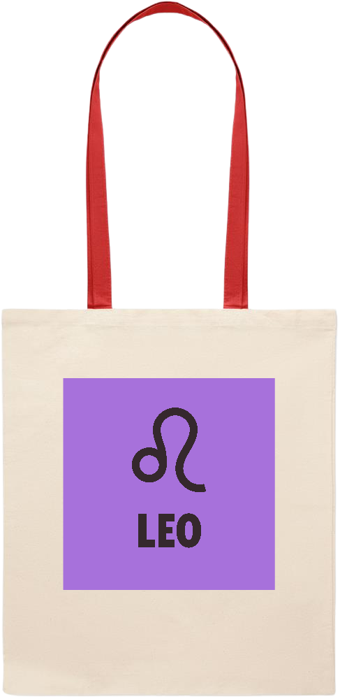 Zodiac Leo Design - Essential colored handle tote bag_RED_front