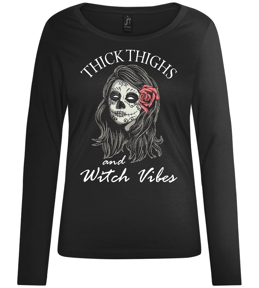 And Witch Vibes Design - Comfort women's long sleeve t-shirt_DEEP BLACK_front