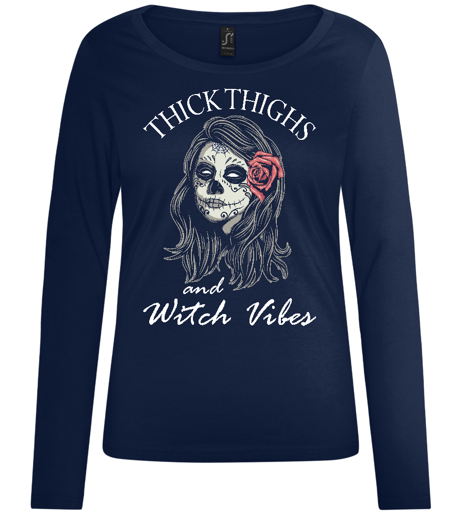 And Witch Vibes Design - Comfort women's long sleeve t-shirt_MARINE_front