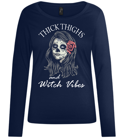 And Witch Vibes Design - Comfort women's long sleeve t-shirt_MARINE_front