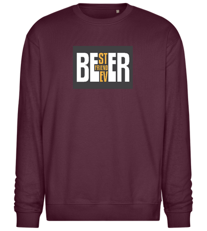 Beer Best Friend Ever Design - Comfort Essential Unisex Sweater_BORDEAUX_front