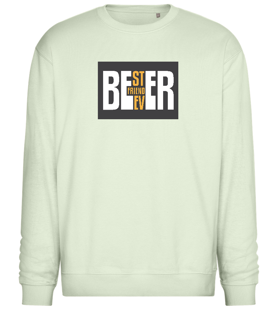 Beer Best Friend Ever Design - Comfort Essential Unisex Sweater_CREAMY GREEN_front