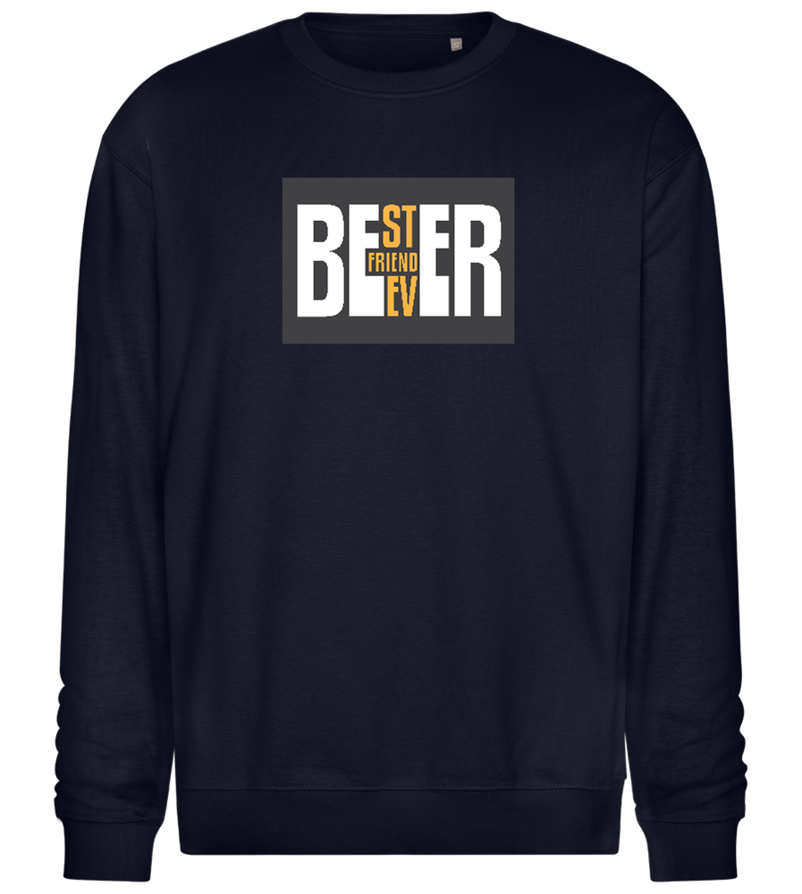 Beer Best Friend Ever Design - Comfort Essential Unisex Sweater_FRENCH NAVY_front