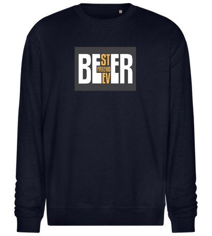 Beer Best Friend Ever Design - Comfort Essential Unisex Sweater_FRENCH NAVY_front