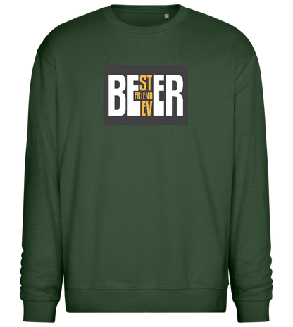 Beer Best Friend Ever Design - Comfort Essential Unisex Sweater_GREEN BOTTLE_front