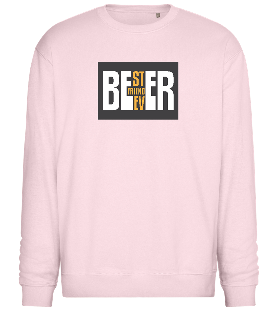 Beer Best Friend Ever Design - Comfort Essential Unisex Sweater_LIGHT PEACH ROSE_front