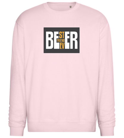 Beer Best Friend Ever Design - Comfort Essential Unisex Sweater_LIGHT PEACH ROSE_front