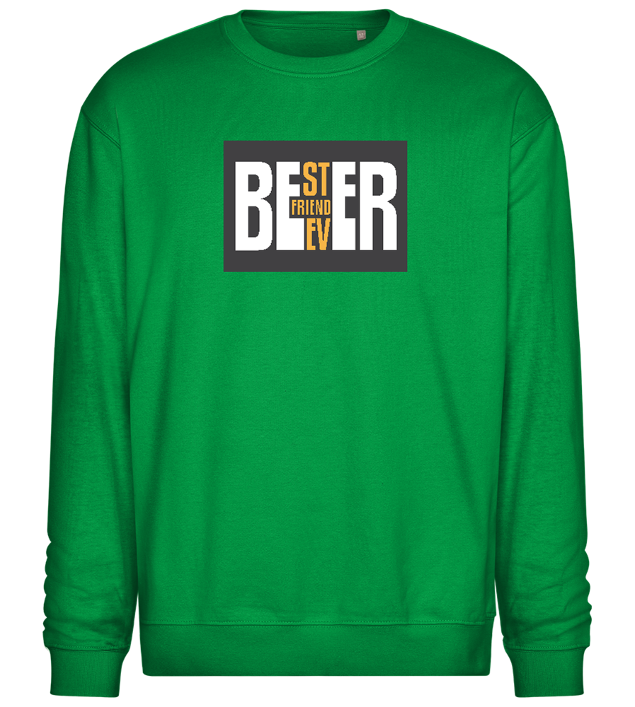 Beer Best Friend Ever Design - Comfort Essential Unisex Sweater_MEADOW GREEN_front