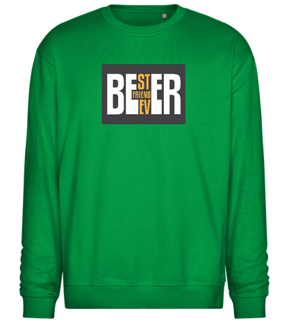 Beer Best Friend Ever Design - Comfort Essential Unisex Sweater_MEADOW GREEN_front