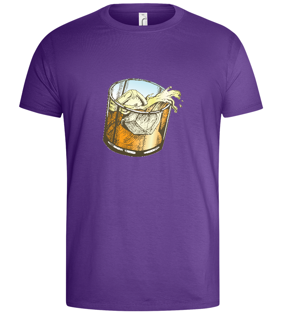 Whiskey Glass Design - Basic men's t-shirt_DARK PURPLE_front