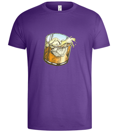 Whiskey Glass Design - Basic men's t-shirt_DARK PURPLE_front