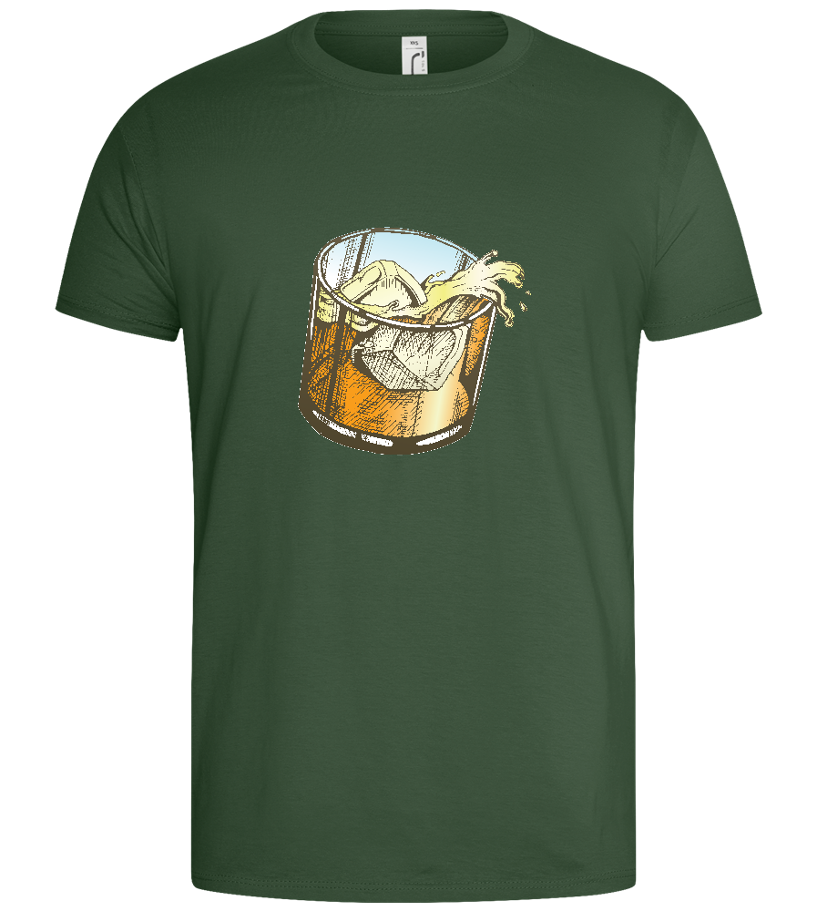 Whiskey Glass Design - Basic men's t-shirt_DENIM_front