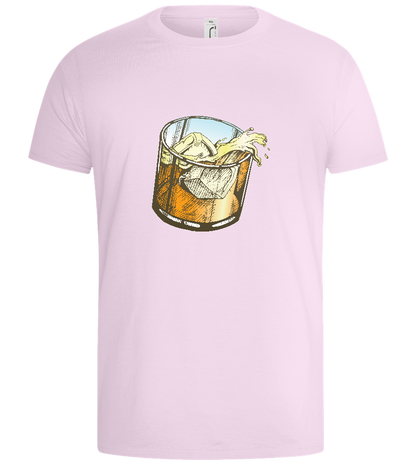 Whiskey Glass Design - Basic men's t-shirt_LIGHT PINK_front