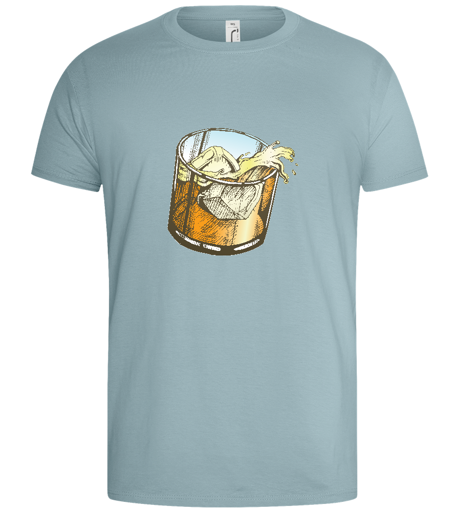 Whiskey Glass Design - Basic men's t-shirt_MARINE_front