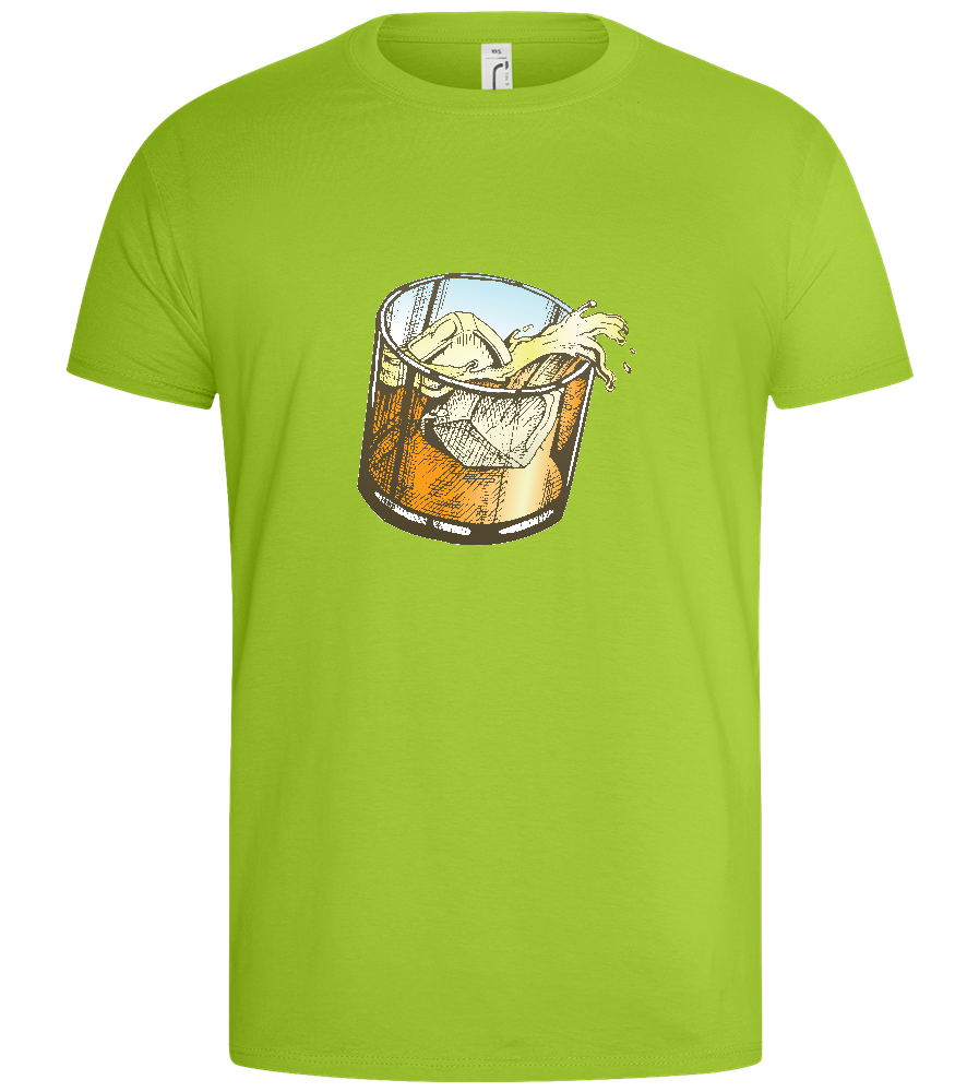 Whiskey Glass Design - Basic men's t-shirt_MEADOW GREEN_front