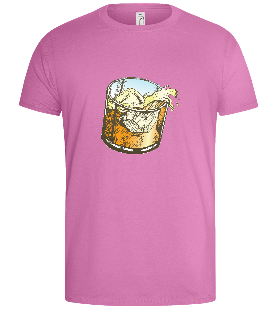 Whiskey Glass Design - Basic men's t-shirt_PINK ORCHID_front