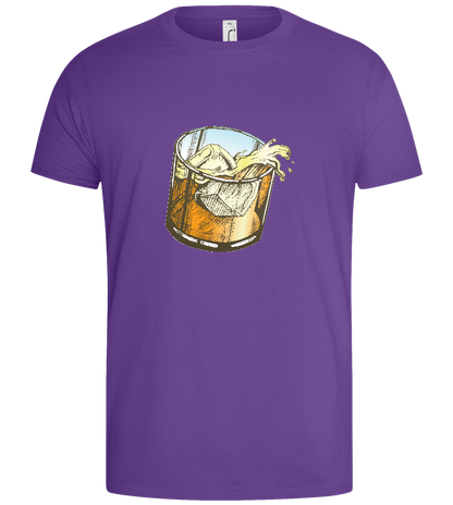 Whiskey Glass Design - Basic men's t-shirt_PURE GRAY_front