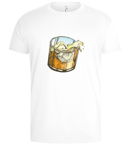 Whiskey Glass Design - Basic men's t-shirt_WHITE_front