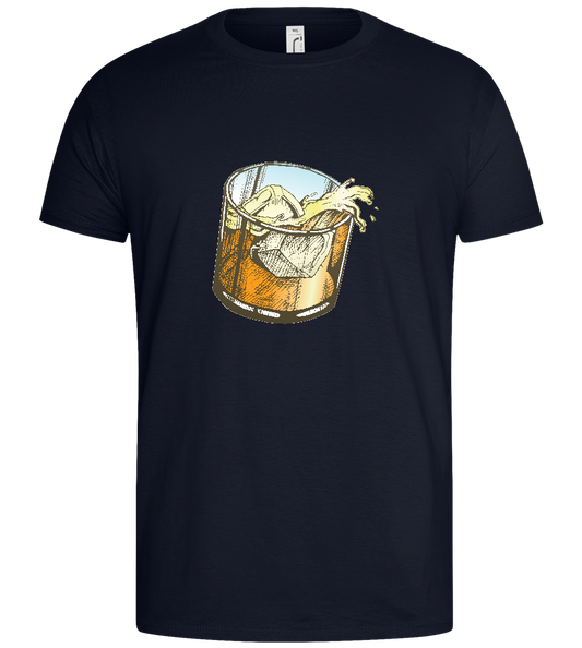 Whiskey Glass Design - Basic men's t-shirt_YELLOW_front