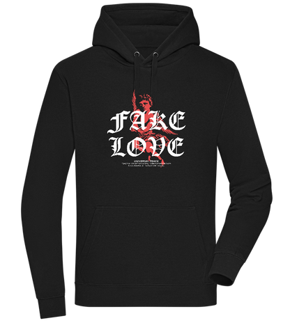 Fake Love Design - Premium unisex hoodie_BLACK_front