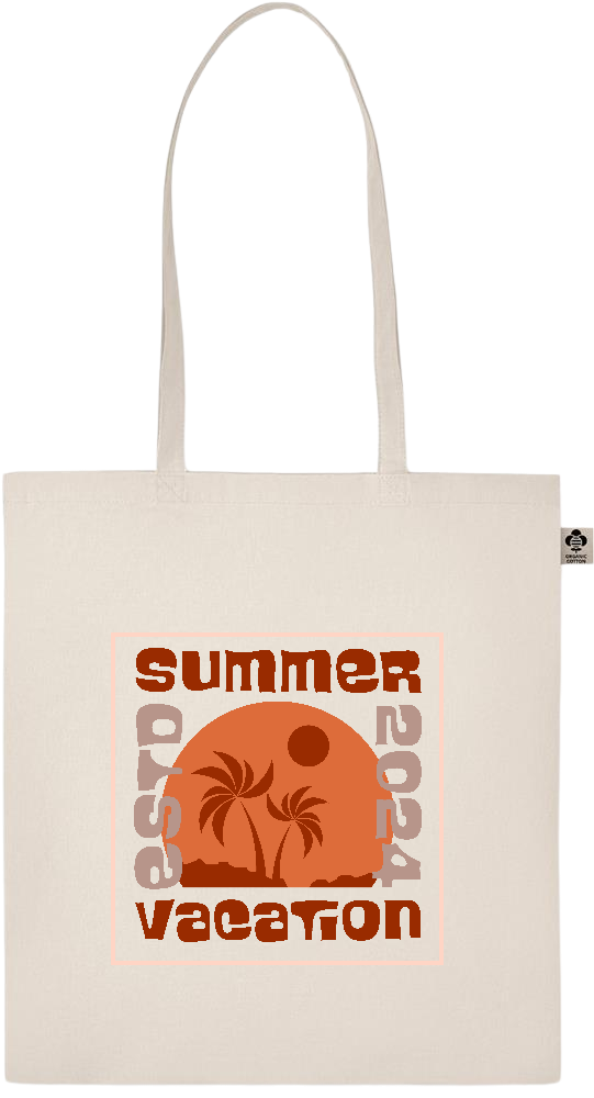 Chasing Summer Sunsets Design - Essential ecru organic cotton tote bag_BEIGE_front