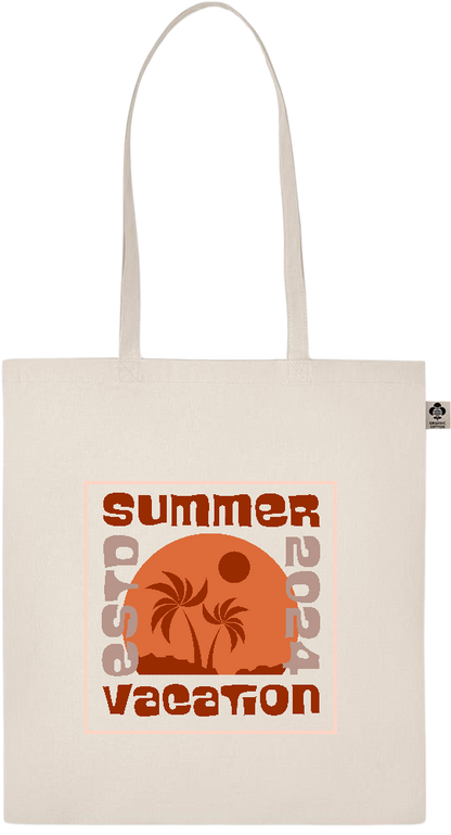 Chasing Summer Sunsets Design - Essential ecru organic cotton tote bag_BEIGE_front