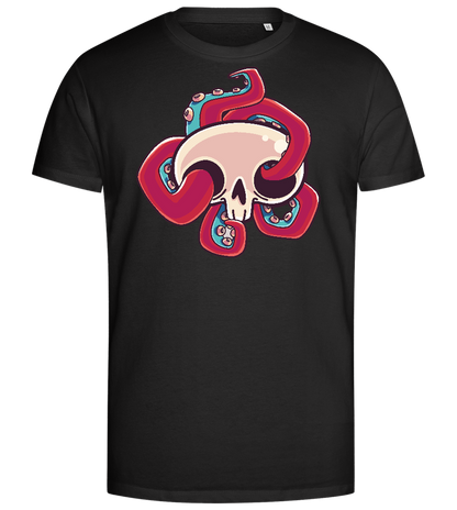 Squid Skull Design - Premium men's close fitting t-shirt_DEEP BLACK_front