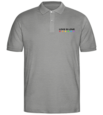 Love is Love Colored Hearts Design - Comfort men's polo shirt_ORION GREY II_front