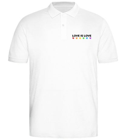 Love is Love Colored Hearts Design - Comfort men's polo shirt_WHITE_front