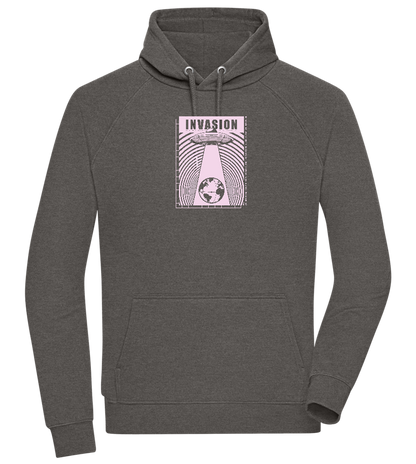 Invasion Ufo Design - Comfort unisex hoodie_CHARCOAL CHIN_front