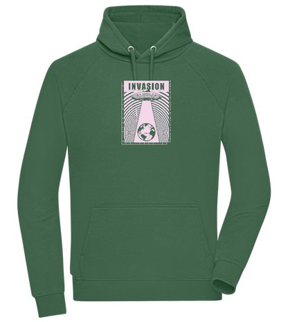 Invasion Ufo Design - Comfort unisex hoodie_GREEN BOTTLE_front