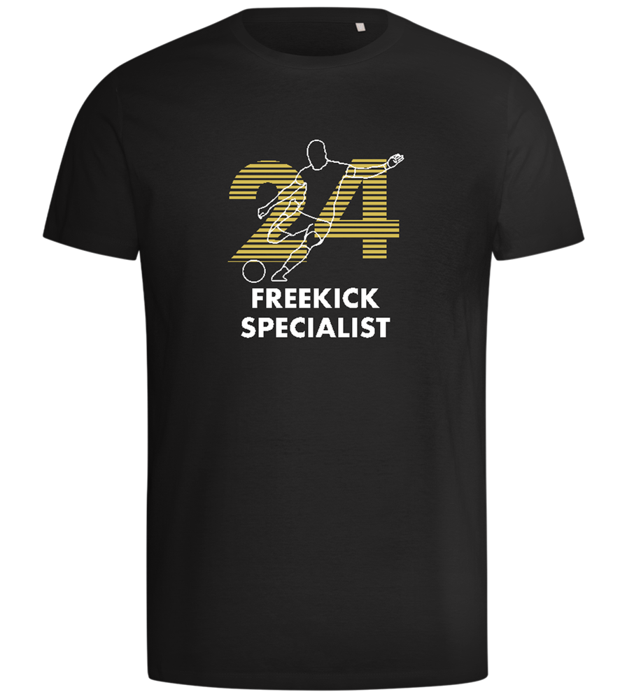 Freekick Specialist Design - Comfort men's t-shirt_DEEP BLACK_front