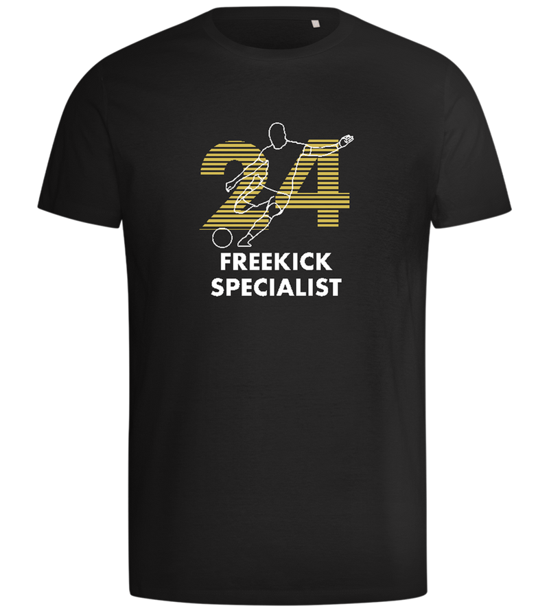 Freekick Specialist Design - Comfort men's t-shirt_DEEP BLACK_front