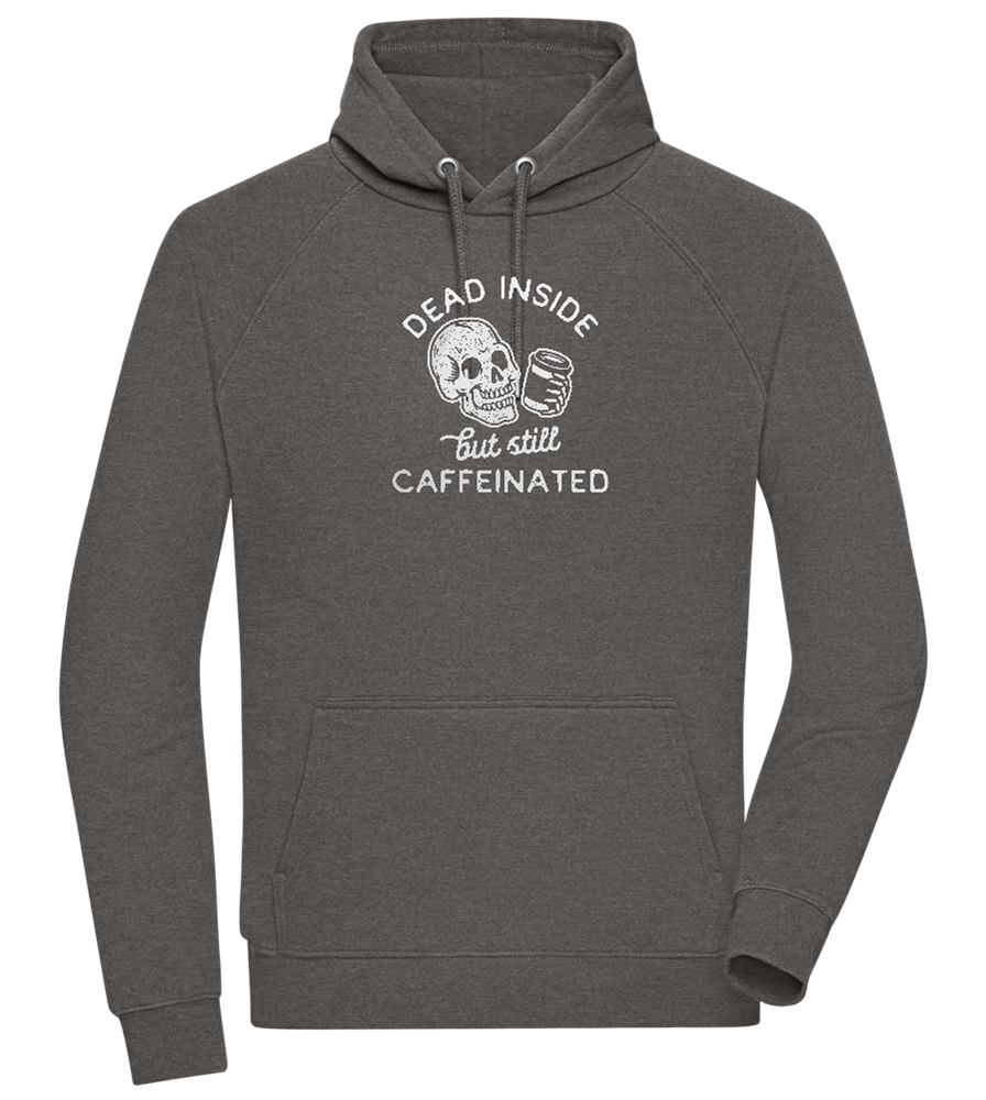 Dead Inside Caffeinated Design - Comfort unisex hoodie_CHARCOAL CHIN_front