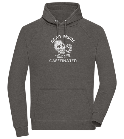 Dead Inside Caffeinated Design - Comfort unisex hoodie_CHARCOAL CHIN_front