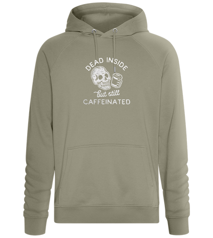 Dead Inside Caffeinated Design - Comfort unisex hoodie_KHAKI_front