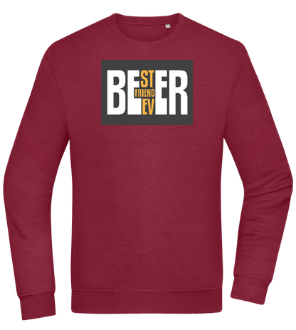 Beer Best Friend Design - Comfort Essential Unisex Sweater_BORDEAUX_front