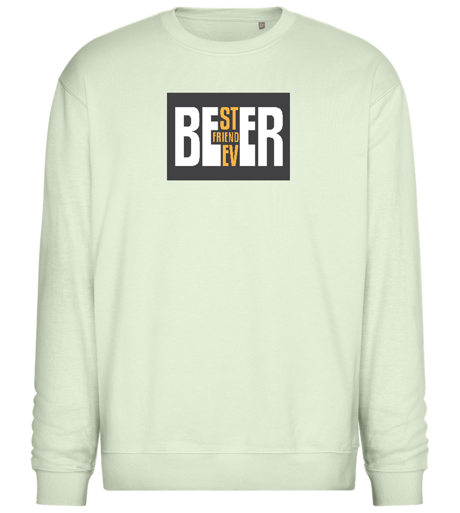 Beer Best Friend Design - Comfort Essential Unisex Sweater_CREAMY GREEN_front