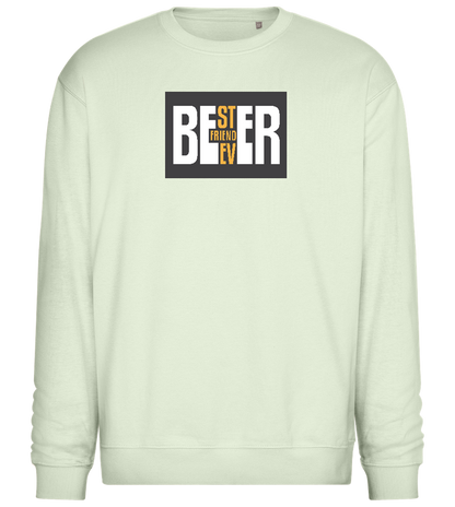 Beer Best Friend Design - Comfort Essential Unisex Sweater_CREAMY GREEN_front