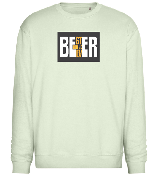 Beer Best Friend Design - Comfort Essential Unisex Sweater_CREAMY GREEN_front