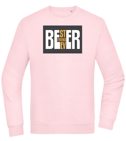 Beer Best Friend Design - Comfort Essential Unisex Sweater_LIGHT PEACH ROSE_front