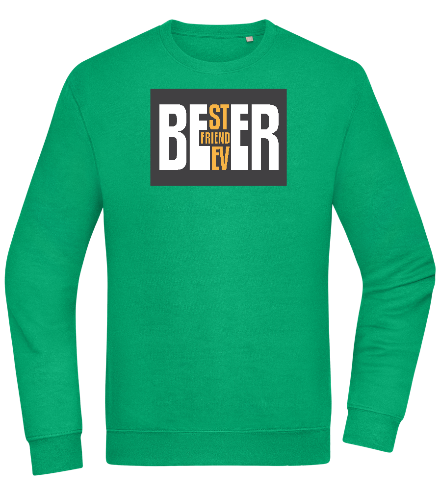 Beer Best Friend Design - Comfort Essential Unisex Sweater_MEADOW GREEN_front