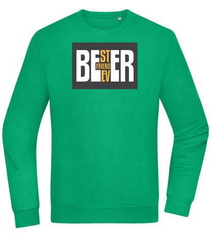 Beer Best Friend Design - Comfort Essential Unisex Sweater_MEADOW GREEN_front