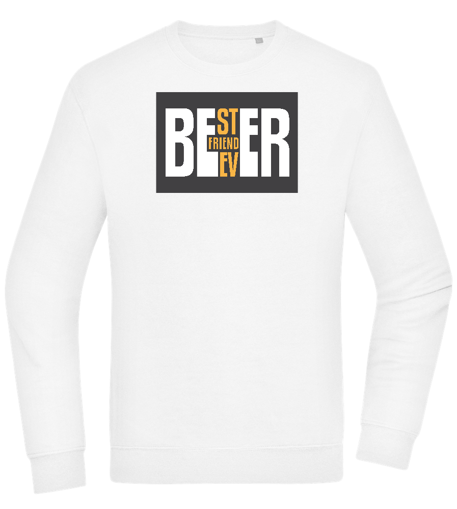 Beer Best Friend Design - Comfort Essential Unisex Sweater_WHITE_front