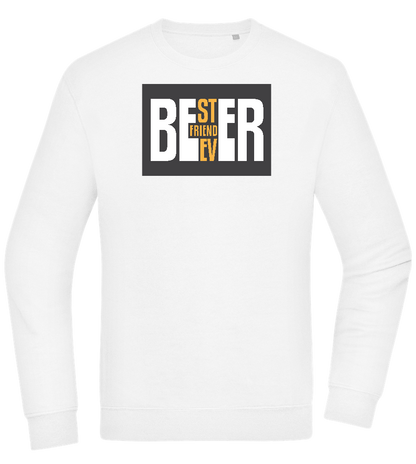 Beer Best Friend Design - Comfort Essential Unisex Sweater_WHITE_front