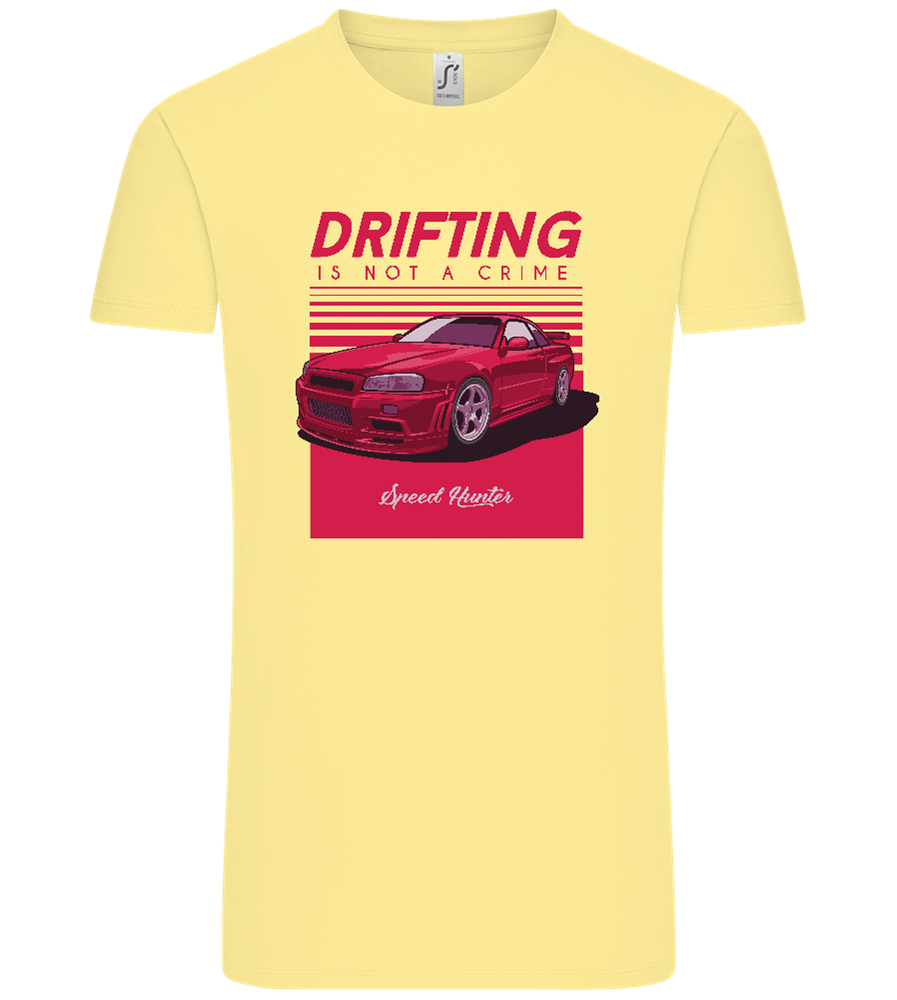 Drifting Not A Crime Design - Comfort Unisex T-Shirt_AMARELO CLARO_front