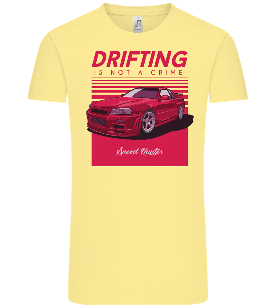 Drifting Not A Crime Design - Comfort Unisex T-Shirt_AMARELO CLARO_front