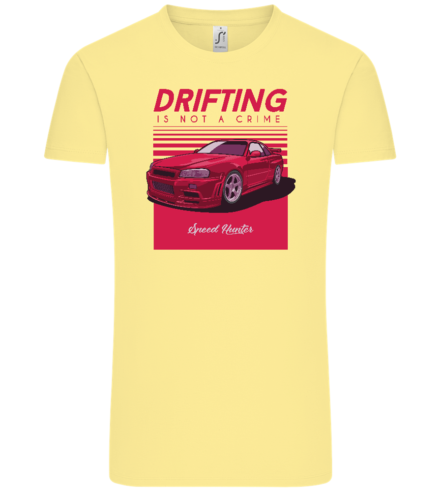 Drifting Not A Crime Design - Comfort Unisex T-Shirt_AMARELO CLARO_front